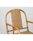 Vintage Burmese Country Style Hand-Woven Rattan Armchair with Rounded Back-7. Asian & Chinese Furniture, Art, Antiques, Vintage Home Décor for sale at FEA Home