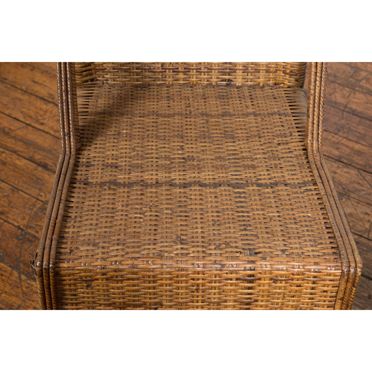 Pair of Burmese Vintage Country Style Woven Rattan and Bamboo Chairs-11. Asian & Chinese Furniture, Art, Antiques, Vintage Home Décor for sale at FEA Home