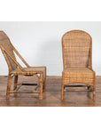 Pair of Burmese Vintage Country Style Woven Rattan and Bamboo Chairs-12. Asian & Chinese Furniture, Art, Antiques, Vintage Home Décor for sale at FEA Home