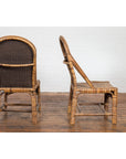 Pair of Burmese Vintage Country Style Woven Rattan and Bamboo Chairs-13. Asian & Chinese Furniture, Art, Antiques, Vintage Home Décor for sale at FEA Home