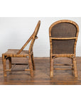 Pair of Burmese Vintage Country Style Woven Rattan and Bamboo Chairs-14. Asian & Chinese Furniture, Art, Antiques, Vintage Home Décor for sale at FEA Home