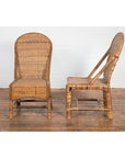 Pair of Burmese Vintage Country Style Woven Rattan and Bamboo Chairs-15. Asian & Chinese Furniture, Art, Antiques, Vintage Home Décor for sale at FEA Home