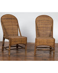 Pair of Burmese Vintage Country Style Woven Rattan and Bamboo Chairs-1. Asian & Chinese Furniture, Art, Antiques, Vintage Home Décor for sale at FEA Home