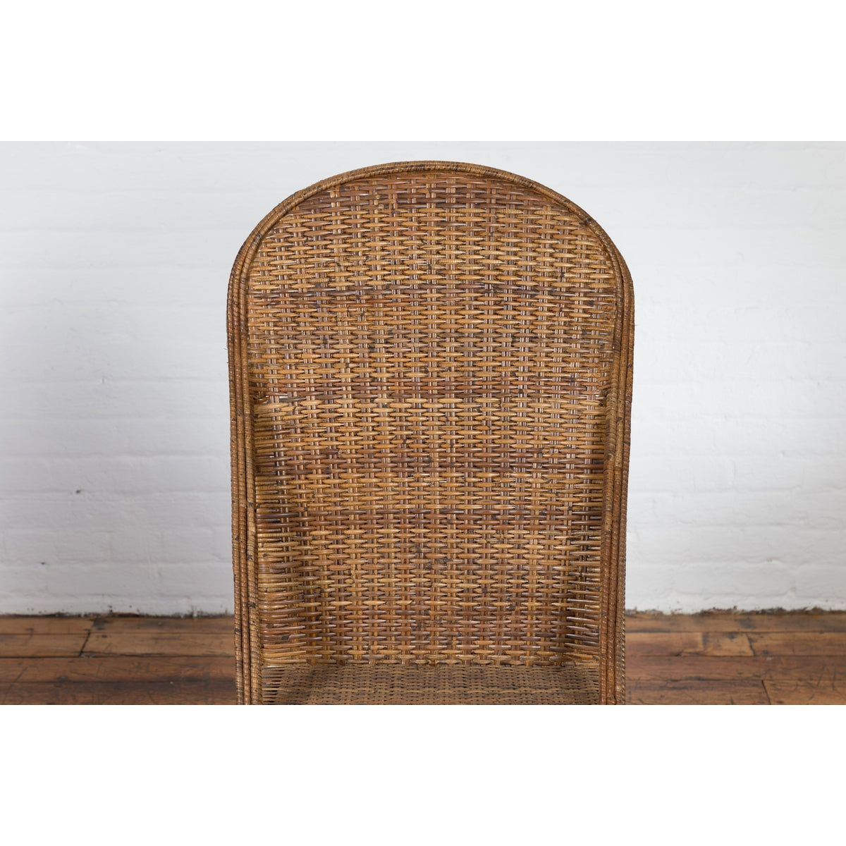 Pair of Burmese Vintage Country Style Woven Rattan and Bamboo Chairs-2. Asian & Chinese Furniture, Art, Antiques, Vintage Home Décor for sale at FEA Home