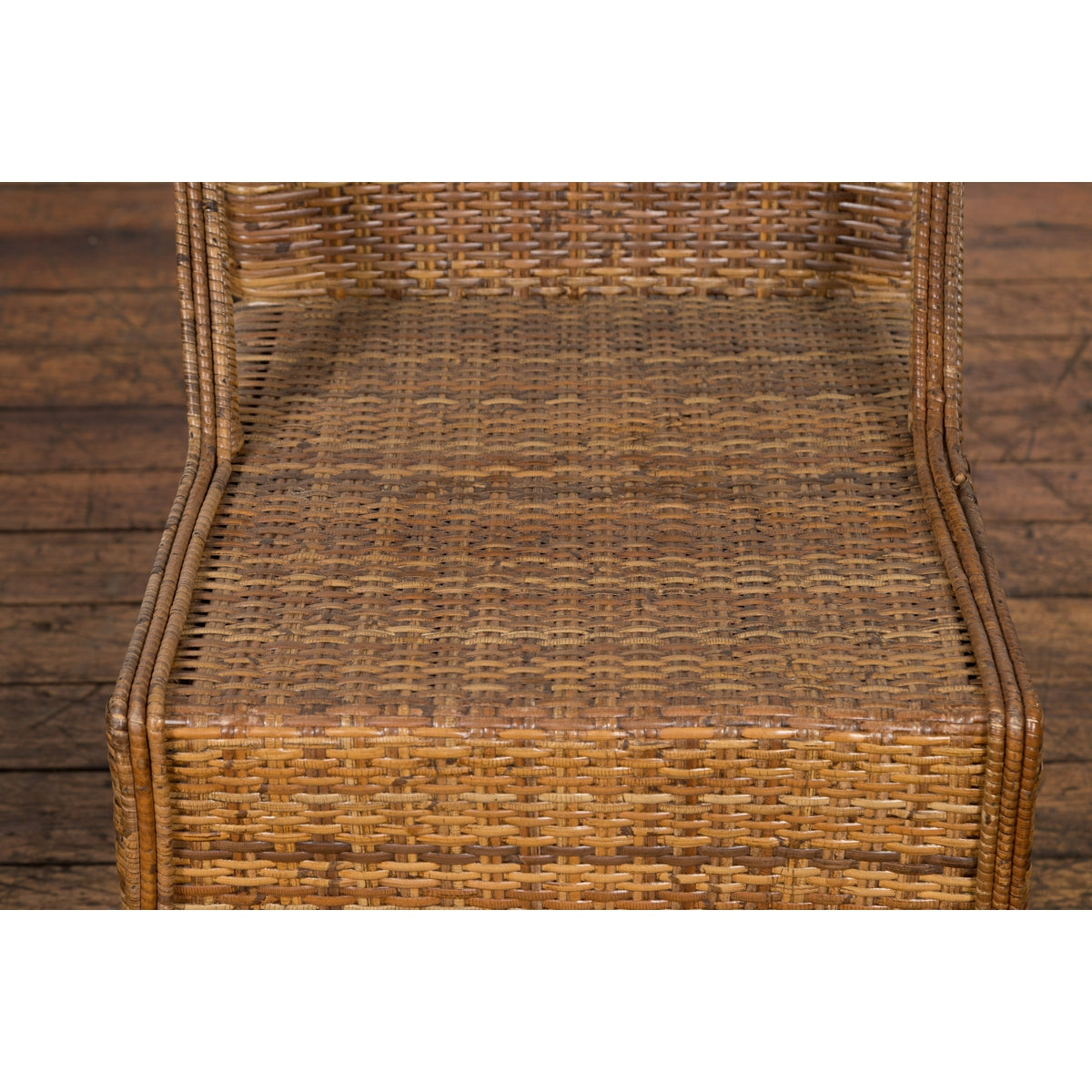Pair of Burmese Vintage Country Style Woven Rattan and Bamboo Chairs-3. Asian & Chinese Furniture, Art, Antiques, Vintage Home Décor for sale at FEA Home