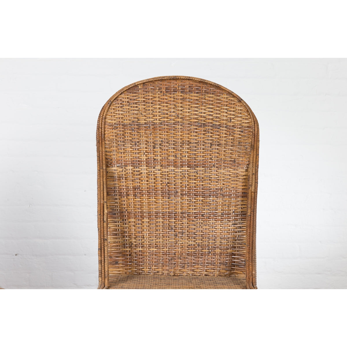 Pair of Burmese Vintage Country Style Woven Rattan and Bamboo Chairs-5. Asian & Chinese Furniture, Art, Antiques, Vintage Home Décor for sale at FEA Home