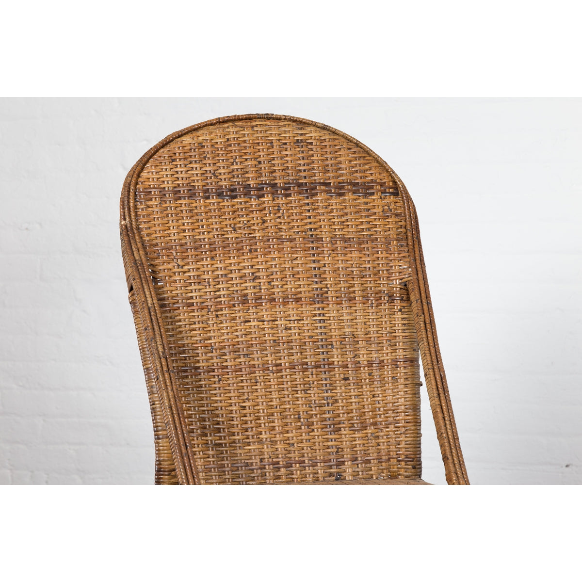 Pair of Burmese Vintage Country Style Woven Rattan and Bamboo Chairs-8. Asian & Chinese Furniture, Art, Antiques, Vintage Home Décor for sale at FEA Home