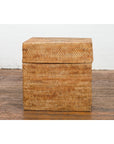 Rustic Vintage Country Style Thai Woven Rattan Lidded Storage Box-12. Asian & Chinese Furniture, Art, Antiques, Vintage Home Décor for sale at FEA Home