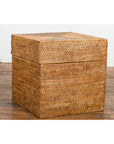 Rustic Vintage Country Style Thai Woven Rattan Lidded Storage Box-4. Asian & Chinese Furniture, Art, Antiques, Vintage Home Décor for sale at FEA Home