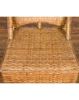 Vintage Country Style Thai Woven Rattan Chair with Arching Back and Long Skirt-5. Asian & Chinese Furniture, Art, Antiques, Vintage Home Décor for sale at FEA Home