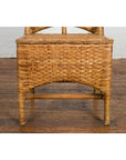 Vintage Country Style Thai Woven Rattan Chair with Arching Back and Long Skirt-6. Asian & Chinese Furniture, Art, Antiques, Vintage Home Décor for sale at FEA Home