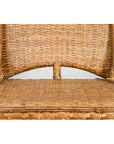 Vintage Country Style Thai Woven Rattan Chair with Arching Back and Long Skirt-9. Asian & Chinese Furniture, Art, Antiques, Vintage Home Décor for sale at FEA Home