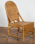Vintage Rattan Chair with Slanted Back & Long Front Skirt-10. Asian & Chinese Furniture, Art, Antiques, Vintage Home Décor for sale at FEA Home