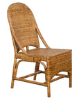 Vintage Rattan Chair with Slanted Back & Long Front Skirt-1. Asian & Chinese Furniture, Art, Antiques, Vintage Home Décor for sale at FEA Home