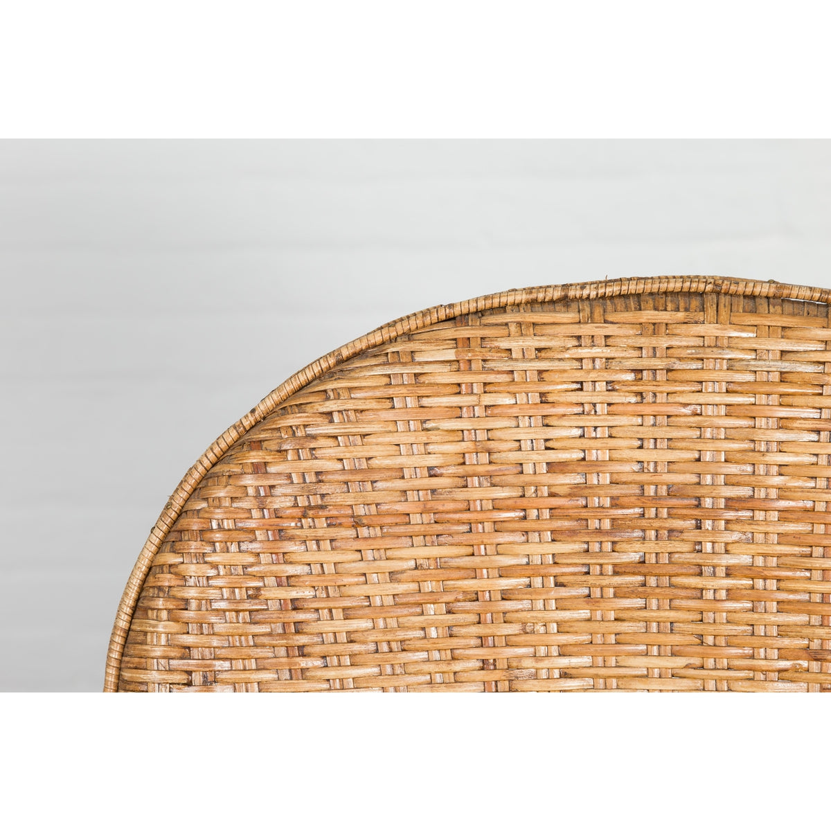 Vintage Rattan Chair with Slanted Back & Long Front Skirt-4. Asian & Chinese Furniture, Art, Antiques, Vintage Home Décor for sale at FEA Home