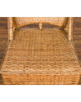 Vintage Rattan Chair with Slanted Back & Long Front Skirt-5. Asian & Chinese Furniture, Art, Antiques, Vintage Home Décor for sale at FEA Home