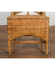 Vintage Rattan Chair with Slanted Back & Long Front Skirt-6. Asian & Chinese Furniture, Art, Antiques, Vintage Home Décor for sale at FEA Home