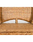 Vintage Rattan Chair with Slanted Back & Long Front Skirt-9. Asian & Chinese Furniture, Art, Antiques, Vintage Home Décor for sale at FEA Home