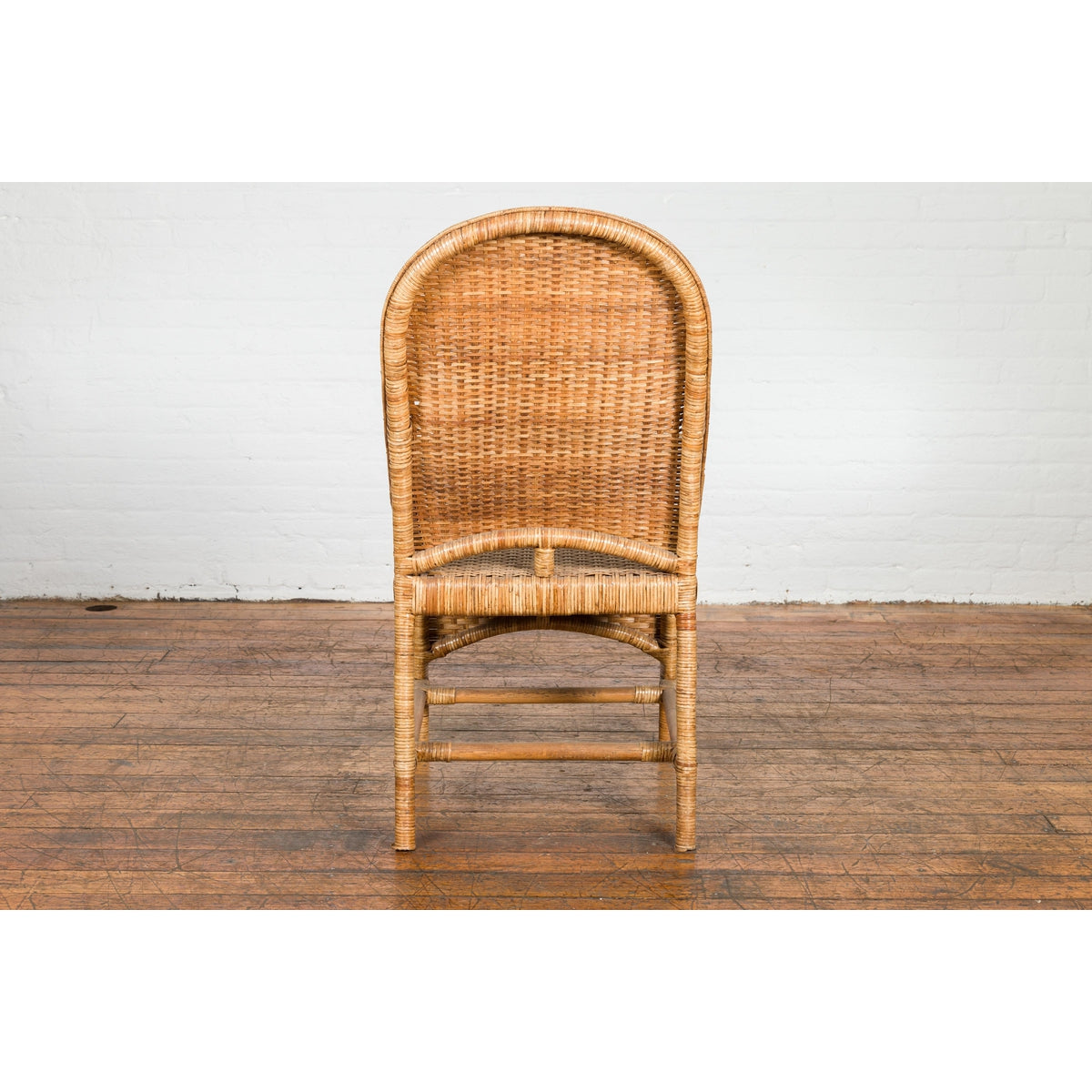 Vintage Rattan Chairs with Covered Front Aprons, Sold Each-11. Asian & Chinese Furniture, Art, Antiques, Vintage Home Décor for sale at FEA Home