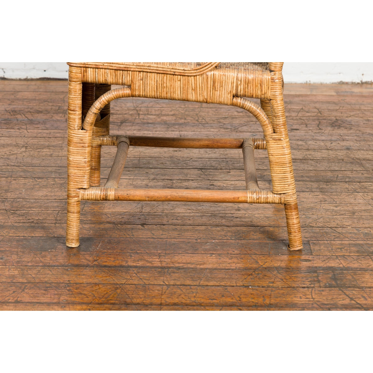 Vintage Rattan Chairs with Covered Front Aprons, Sold Each-13. Asian & Chinese Furniture, Art, Antiques, Vintage Home Décor for sale at FEA Home