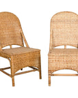 Vintage Rattan Chairs with Covered Front Aprons, Sold Each-1. Asian & Chinese Furniture, Art, Antiques, Vintage Home Décor for sale at FEA Home