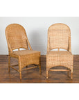 Vintage Rattan Chairs with Covered Front Aprons, Sold Each-2. Asian & Chinese Furniture, Art, Antiques, Vintage Home Décor for sale at FEA Home