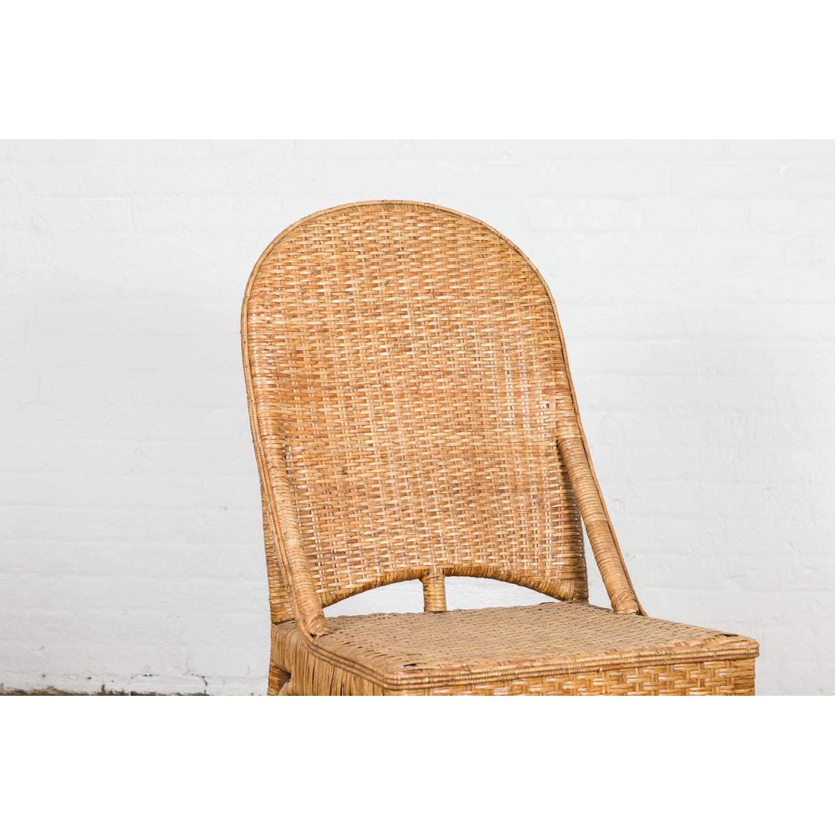 Vintage Rattan Chairs with Covered Front Aprons, Sold Each-4. Asian & Chinese Furniture, Art, Antiques, Vintage Home Décor for sale at FEA Home