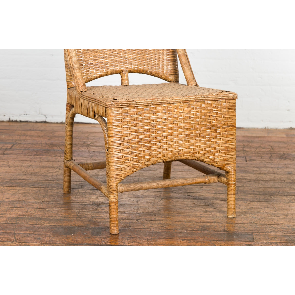 Vintage Rattan Chairs with Covered Front Aprons, Sold Each-5. Asian & Chinese Furniture, Art, Antiques, Vintage Home Décor for sale at FEA Home
