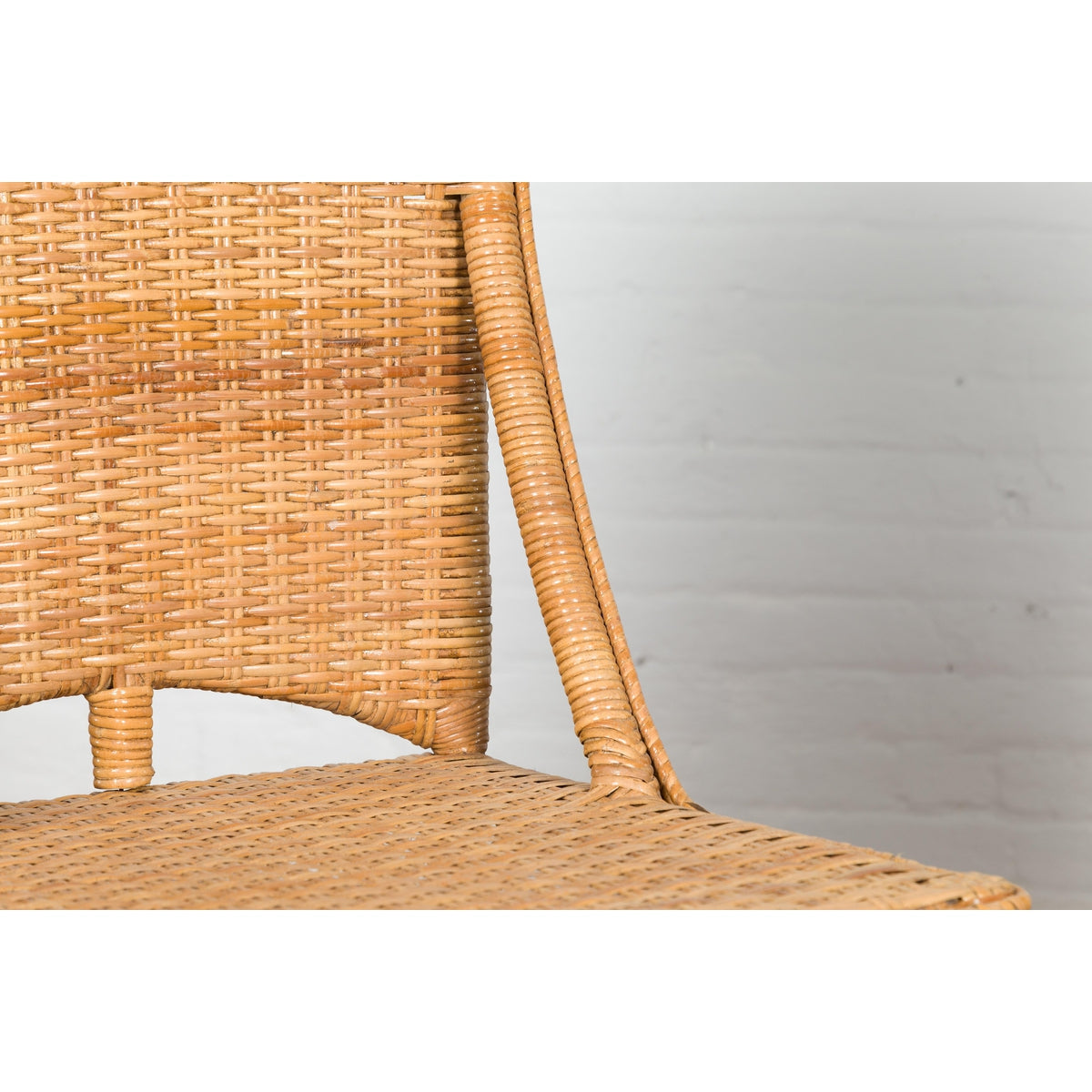 1950s Midcentury Country Style Woven Rattan Rustic Chairs, Pair-7. Asian & Chinese Furniture, Art, Antiques, Vintage Home Décor for sale at FEA Home