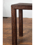Country Style Burmese Midcentury Dark Brown Woven Rattan Console Table-6. Asian & Chinese Furniture, Art, Antiques, Vintage Home Décor for sale at FEA Home
