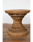 Country Style Vintage Thai Woven Rattan Drum Table with Circular Top-10. Asian & Chinese Furniture, Art, Antiques, Vintage Home Décor for sale at FEA Home