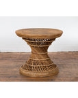 Country Style Vintage Thai Woven Rattan Drum Table with Circular Top-12. Asian & Chinese Furniture, Art, Antiques, Vintage Home Décor for sale at FEA Home