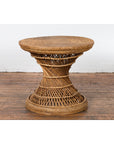 Country Style Vintage Thai Woven Rattan Drum Table with Circular Top-14. Asian & Chinese Furniture, Art, Antiques, Vintage Home Décor for sale at FEA Home