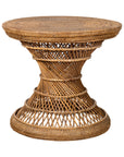 Country Style Vintage Thai Woven Rattan Drum Table with Circular Top-1. Asian & Chinese Furniture, Art, Antiques, Vintage Home Décor for sale at FEA Home