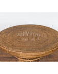 Country Style Vintage Thai Woven Rattan Drum Table with Circular Top-4. Asian & Chinese Furniture, Art, Antiques, Vintage Home Décor for sale at FEA Home