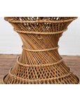 Country Style Vintage Thai Woven Rattan Drum Table with Circular Top-9. Asian & Chinese Furniture, Art, Antiques, Vintage Home Décor for sale at FEA Home