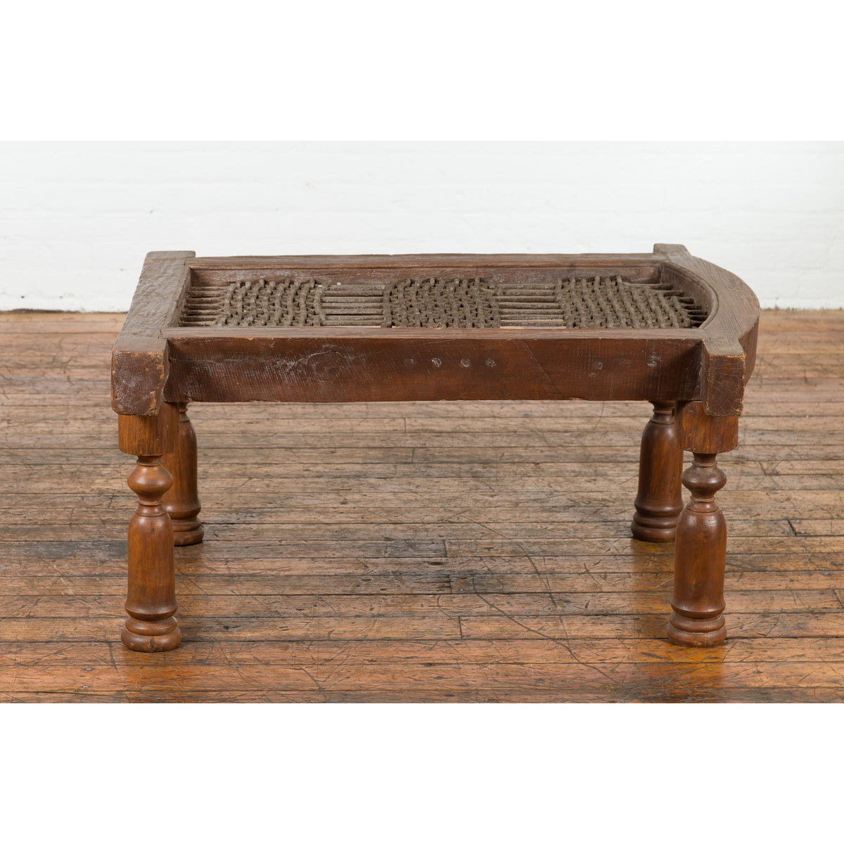 Rustic 19th Century Indian Iron Window Grate Made Into a Table-11. Asian & Chinese Furniture, Art, Antiques, Vintage Home Décor for sale at FEA Home