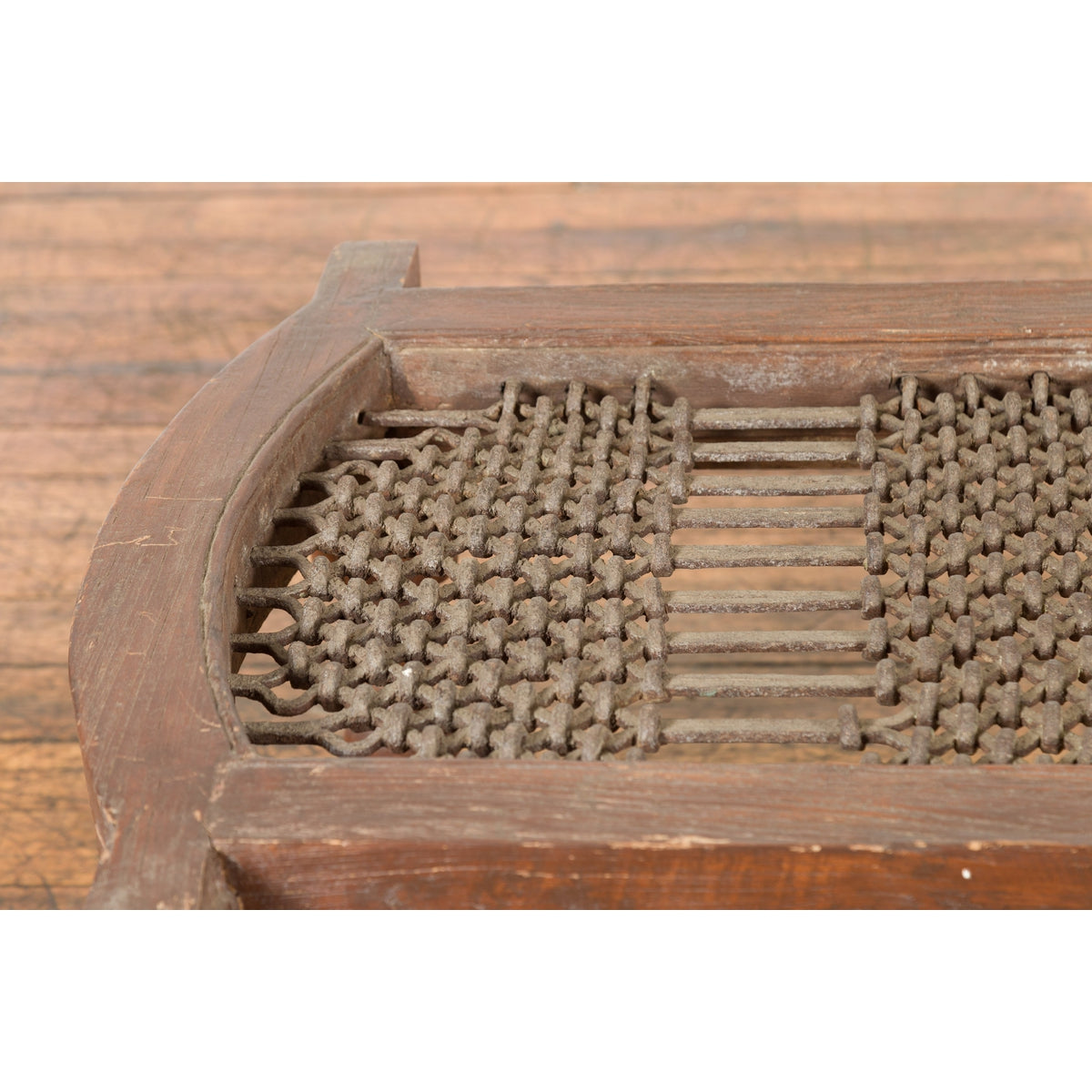 Rustic 19th Century Indian Iron Window Grate Made Into a Table-6. Asian & Chinese Furniture, Art, Antiques, Vintage Home Décor for sale at FEA Home