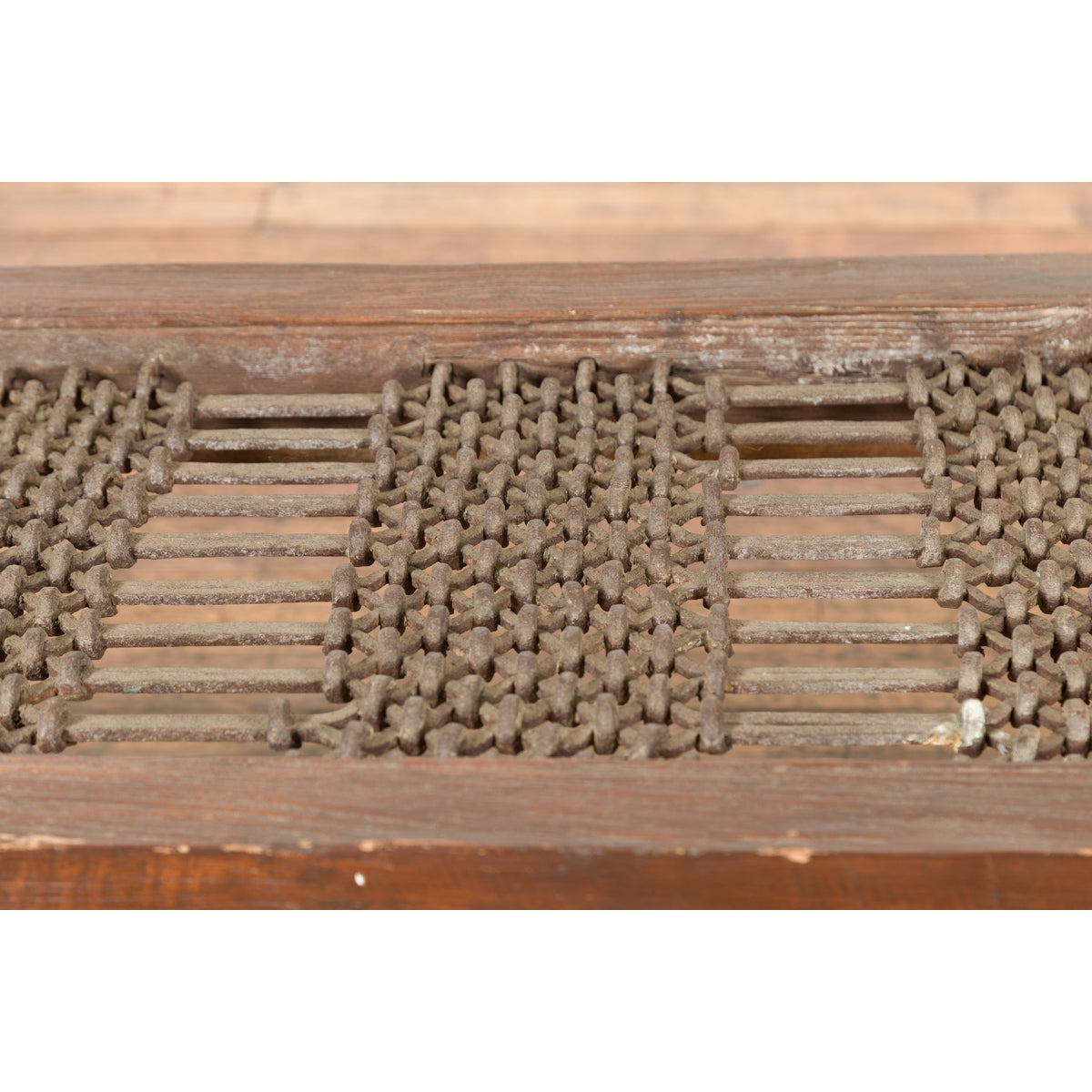 Rustic 19th Century Indian Iron Window Grate Made Into a Table-7. Asian & Chinese Furniture, Art, Antiques, Vintage Home Décor for sale at FEA Home