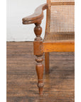 Dutch Colonial Indonesian Cane and Wood Plantation Chair with Extending Arms-15. Asian & Chinese Furniture, Art, Antiques, Vintage Home Décor for sale at FEA Home