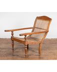 Dutch Colonial Indonesian Cane and Wood Plantation Chair with Extending Arms-5. Asian & Chinese Furniture, Art, Antiques, Vintage Home Décor for sale at FEA Home
