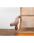Dutch Colonial Indonesian Cane and Wood Plantation Chair with Extending Arms-9. Asian & Chinese Furniture, Art, Antiques, Vintage Home Décor for sale at FEA Home