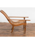 Colonial Cane and Wood Plantation Lounge Chair with Extending Arms-10. Asian & Chinese Furniture, Art, Antiques, Vintage Home Décor for sale at FEA Home