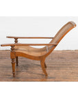 Colonial Cane and Wood Plantation Lounge Chair with Extending Arms-12. Asian & Chinese Furniture, Art, Antiques, Vintage Home Décor for sale at FEA Home