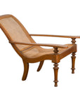 Colonial Cane and Wood Plantation Lounge Chair with Extending Arms-15. Asian & Chinese Furniture, Art, Antiques, Vintage Home Décor for sale at FEA Home
