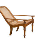 Colonial Cane and Wood Plantation Lounge Chair with Extending Arms-1. Asian & Chinese Furniture, Art, Antiques, Vintage Home Décor for sale at FEA Home