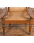 Colonial Cane and Wood Plantation Lounge Chair with Extending Arms-4. Asian & Chinese Furniture, Art, Antiques, Vintage Home Décor for sale at FEA Home
