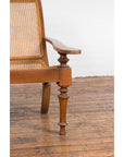 Colonial Cane and Wood Plantation Lounge Chair with Extending Arms-7. Asian & Chinese Furniture, Art, Antiques, Vintage Home Décor for sale at FEA Home