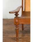 Dutch Colonial Wood and Rattan Lounge Chair - Carved Finials-9. Asian & Chinese Furniture, Art, Antiques, Vintage Home Décor for sale at FEA Home
