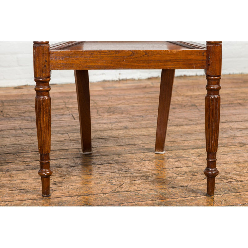 Dutch Colonial Teak Dining Room Chairs with Carved Radiating Backs, Set of Six-YN7614-7. Asian & Chinese Furniture, Art, Antiques, Vintage Home Décor for sale at FEA Home